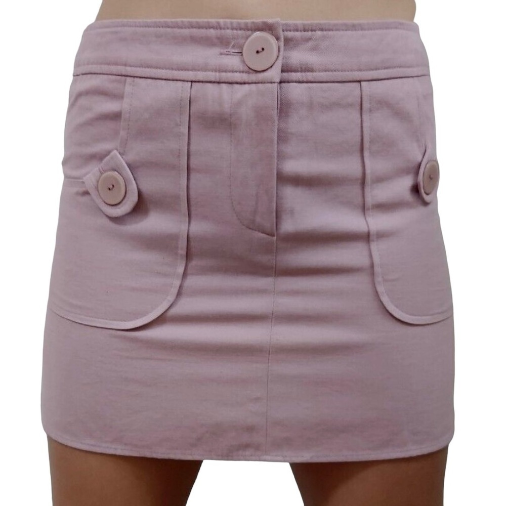 Nwts Ulla Johnson Mauve Pastel Pink Purple 100% Cotton Mini Skirt with Pockets